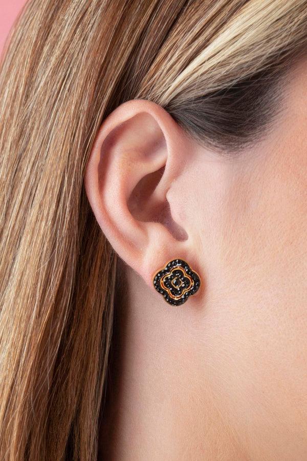 Carisma Rossi's Petite Black Crystal Stud Earring Set