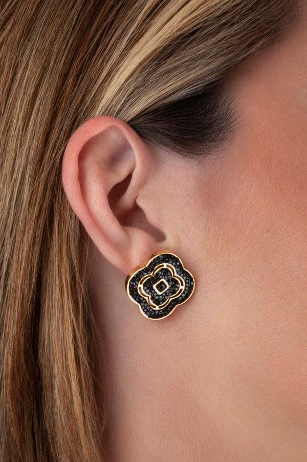 Carisma Rossi's Statement Black Crystal Stud Earring Set