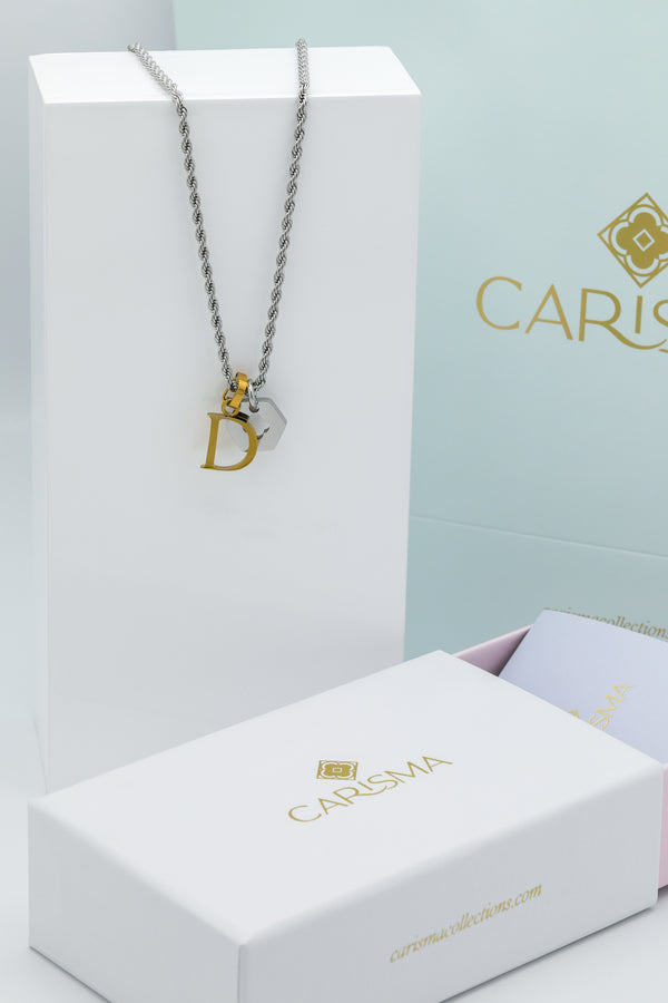 carisma Silver Carisma Hexagon & Letter Pendant Gift Set