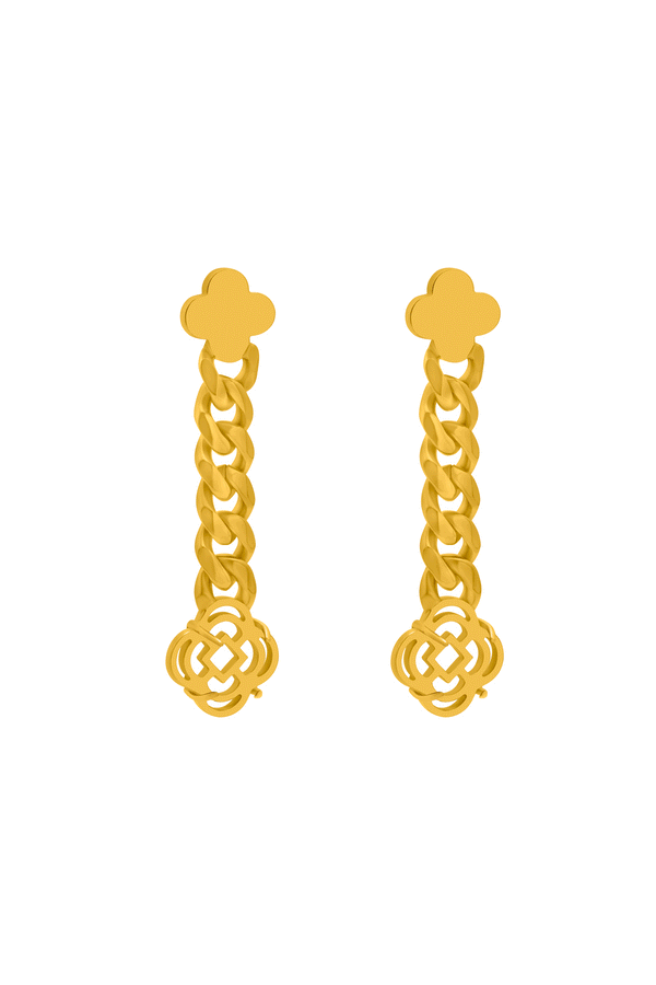 carisma Stone Station Curb Chain Drop Stud Earring Set