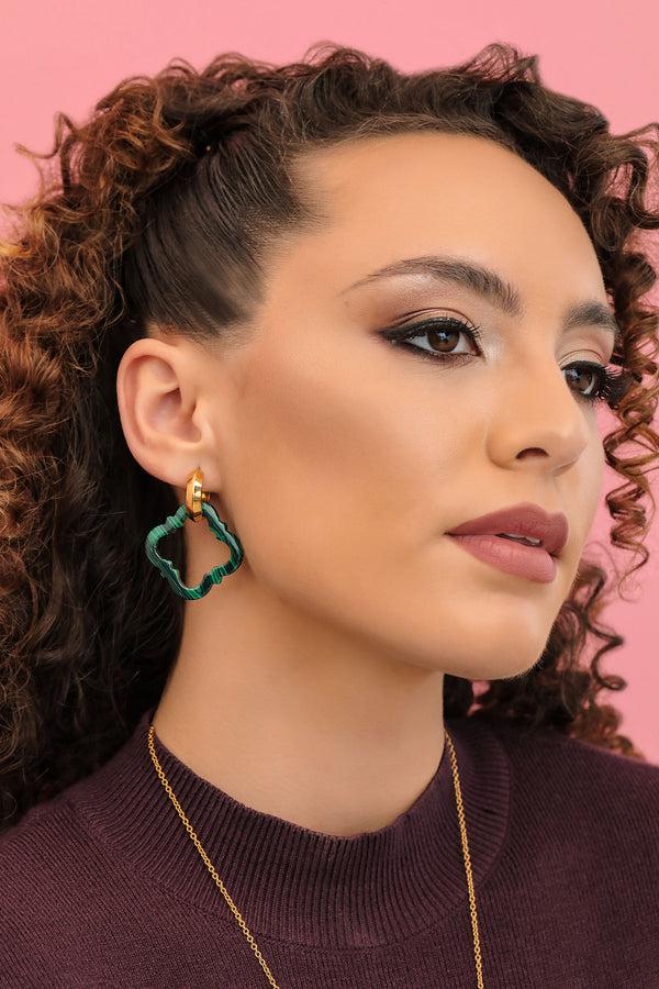 Carisma Stone Station Malachite Carisma Logo Earring Stone