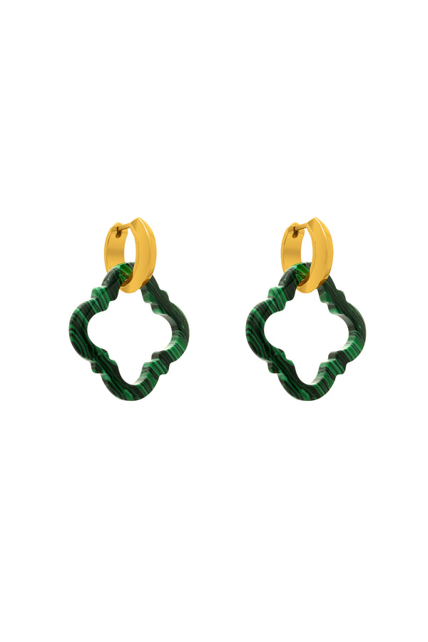 Carisma Stone Station Malachite Carisma Logo Earring Stone