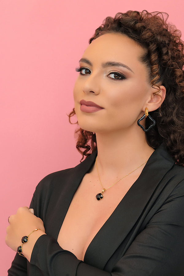 Carisma Stone Station Obsidian Carisma Logo Earring Stone