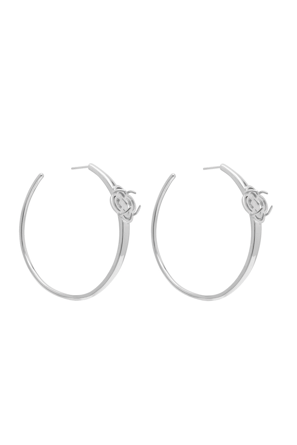 carisma Stone Station Oversized Hoop Earring Set Silver Coloured