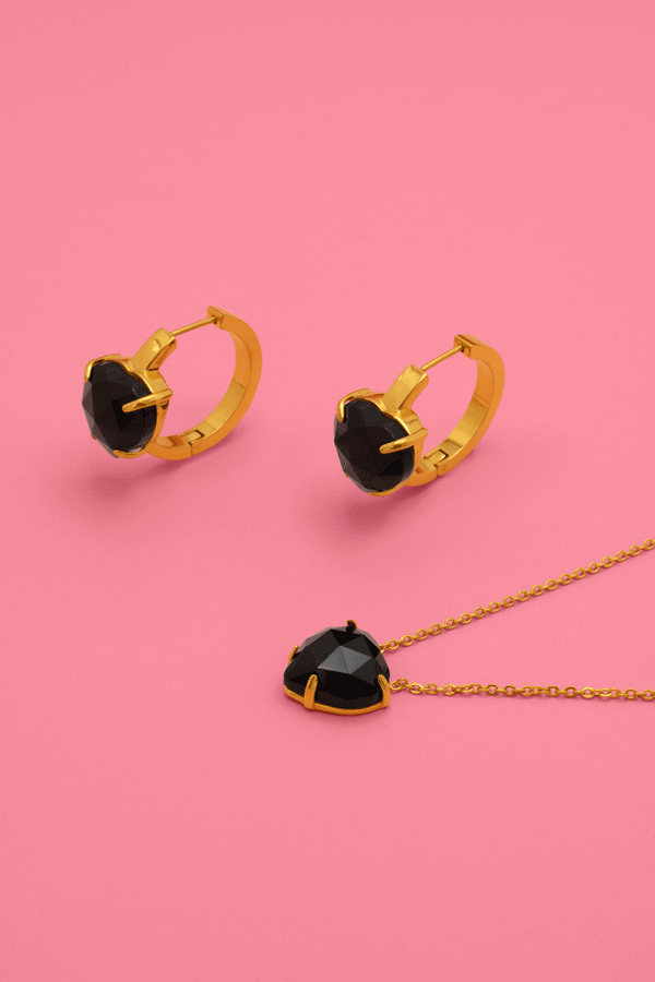 carisma Stone Station Qalbi Hoop Earrings & Necklace Gift Set