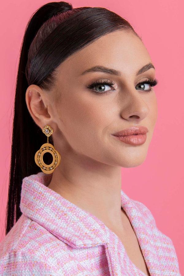 Carisma Veronika's Maltese Cross Statement Earring Set