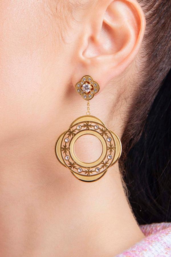 Carisma Veronika's Maltese Cross Statement Earring Set