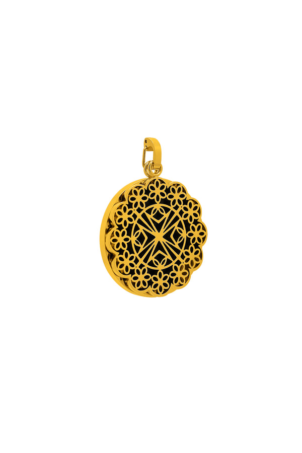 carisma Xlendi Lace Hollow Pendant & Obsidian Stone Set