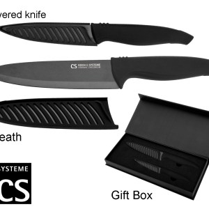 Carl Schmidt Sohn CERAMIC 4 PIECE KNIFE SET 2 Knives + 2 Safety Covers