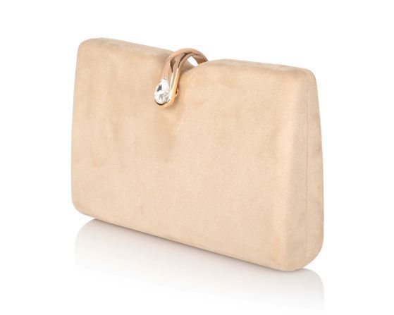 Carlo Fellini Carlo Fellini-Camille Stone Clasp Clutch (75 19857)(Beige)