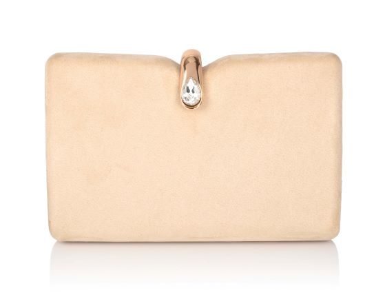 carlo fellini Carlo Fellini-Camille Stone Clasp Clutch (75 19857)(Beige)