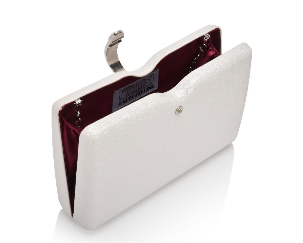 carlo fellini Carlo Fellini-Camille Stone Clasp Clutch (75 19857)(silver)