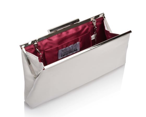 carlo fellini Carlo Fellini- Jen Soft Frame Satin Clutch (75 19815 )(silver)