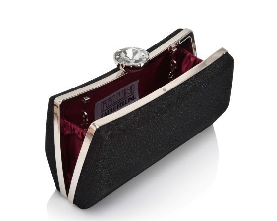carlo fellini Carlo Fellini Rebecca Glittered PVC Clutch (75 19992) (Black)