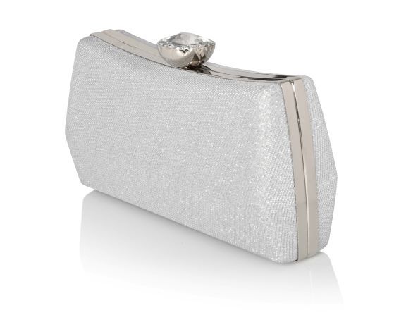 carlo fellini Carlo Fellini Rebecca Glittered PVC Clutch (75 19992) (silver)