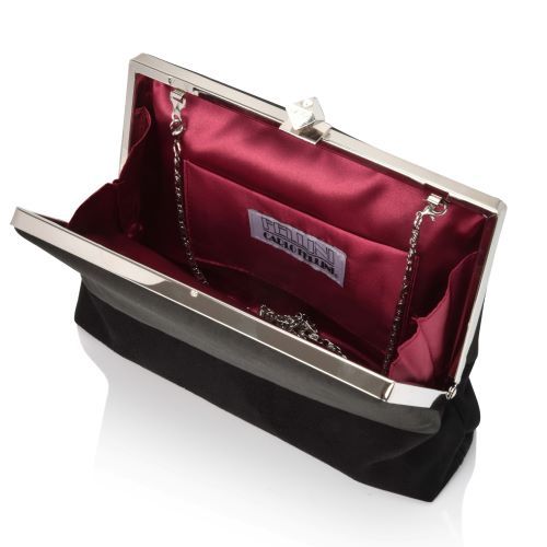 Carlo Fellini Carlo Fellini-Rena Soft Frame Two-Tone Clutch (75 19813)(Black)