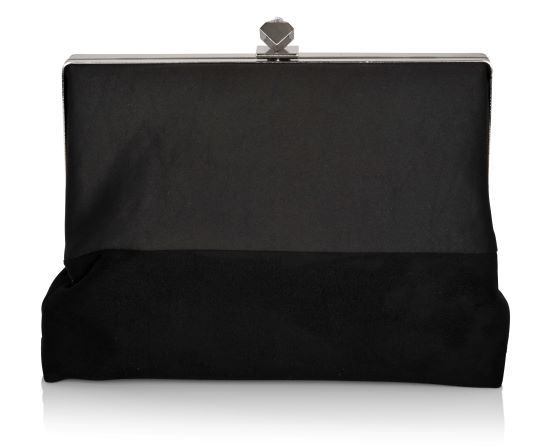 carlo fellini Carlo Fellini-Rena Soft Frame Two-Tone Clutch (75 19813)(Black)