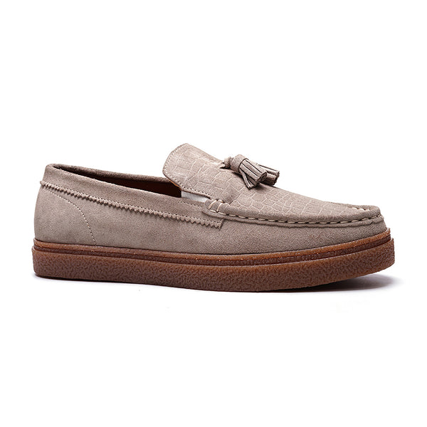 Carlos By Carlos Santana Baez Tassel Sneaker // Earth Grey Suede