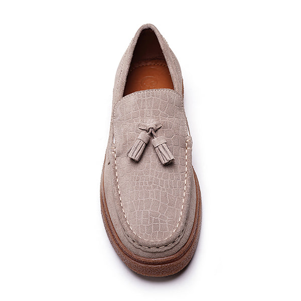 Carlos By Carlos Santana Baez Tassel Sneaker // Earth Grey Suede