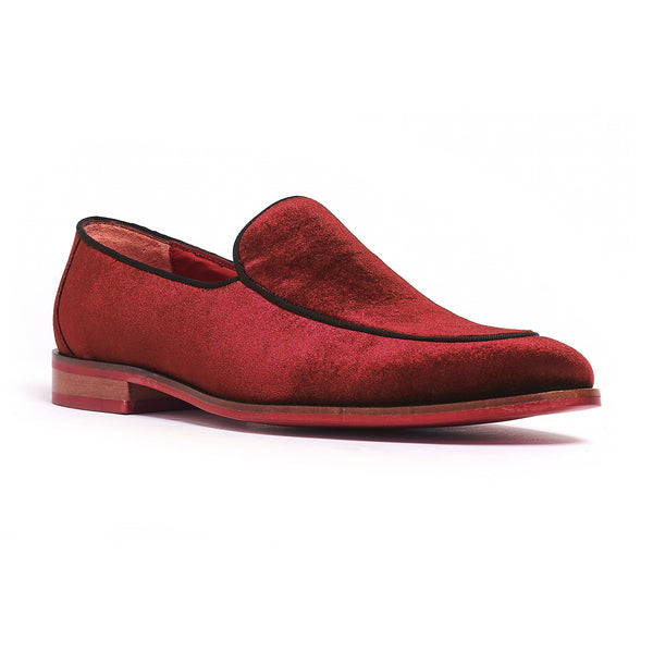 Carlos By Carlos Santana Prince Velvet Loafer // Red