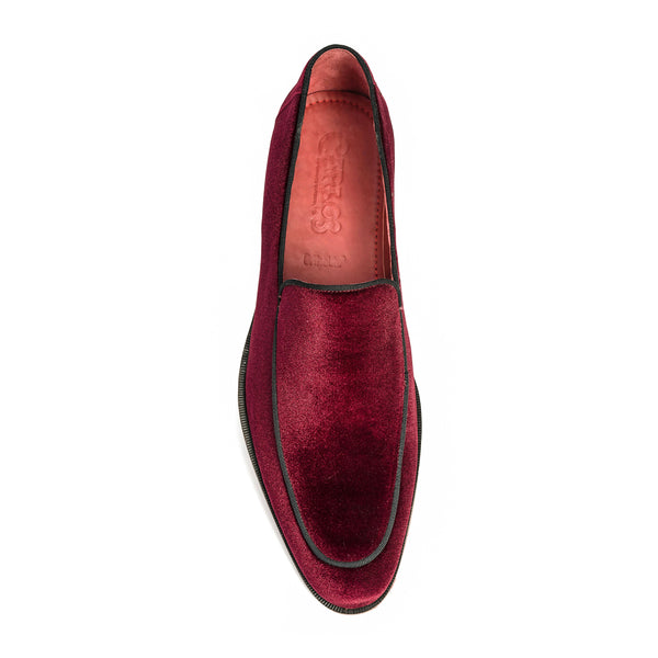 Carlos By Carlos Santana Prince Velvet Loafer // Red