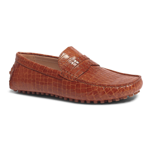 Carlos By Carlos Santana Ritchie Croco Driver // Tan