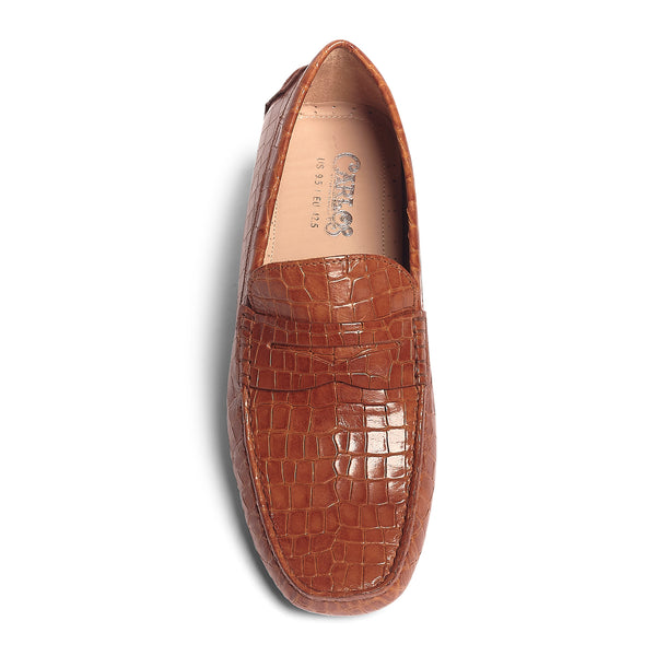 Carlos By Carlos Santana Ritchie Croco Driver // Tan
