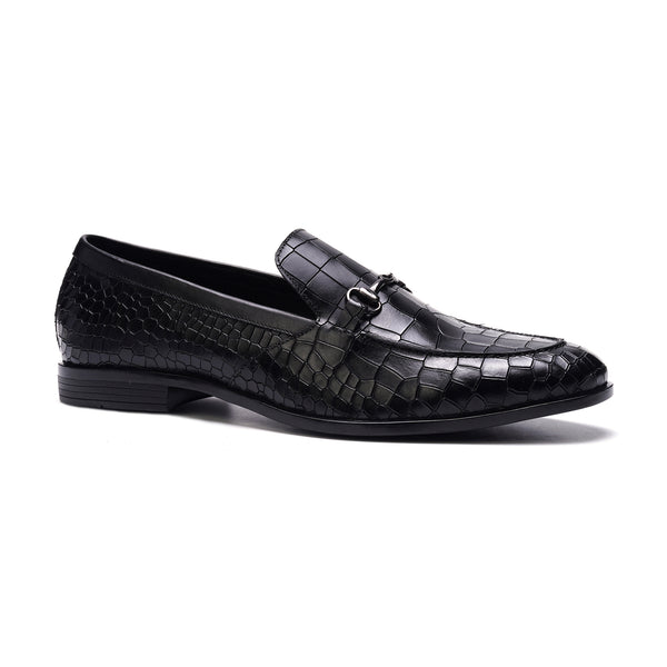 Carlos By Carlos Santana Louis Bit Loafer // Black Croco
