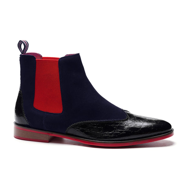 Carlos By Carlos Santana Mantra Crosuede Chelsea Boot // Blue