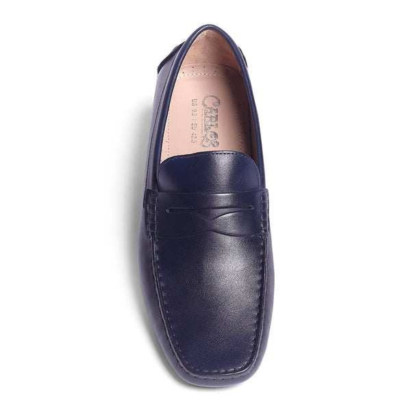 Carlos By Carlos Santana Ritchie Driver Leather // Navy Blue