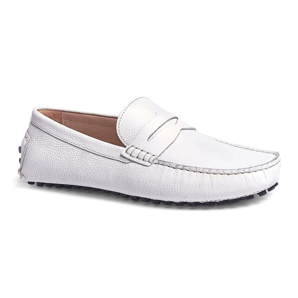 Carlos By Carlos Santana Ritchie Driver Leather // White