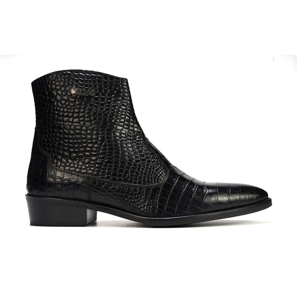 carlos by carlos santana Zappa Cowboy Boot // Black Croco