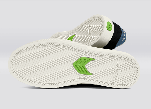 Carma Shoes NAIOCA Black Suede/Blue & Ivory