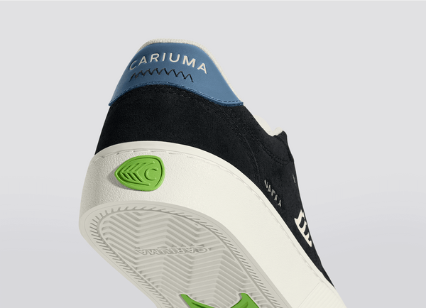 Carma Shoes NAIOCA Black Suede/Blue & Ivory