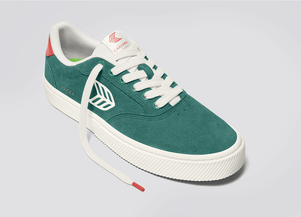 Carma Shoes NAIOCA Teal Suede/Watermelon & Ivory