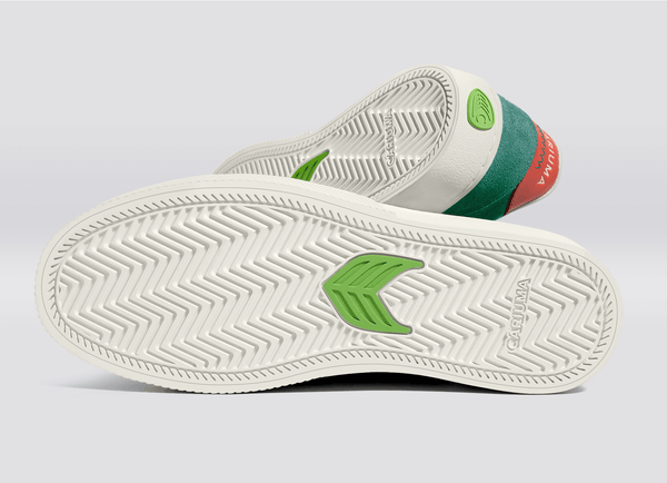 Carma Shoes NAIOCA Teal Suede/Watermelon & Ivory