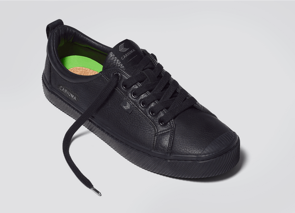 Carma Shoes OCA Low All Black Pebbled Leather