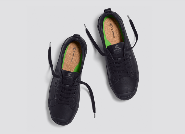 Carma Shoes OCA Low All Black Pebbled Leather