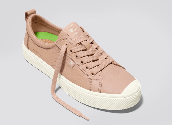 Carma Shoes OCA Low Beige Pebbled Leather