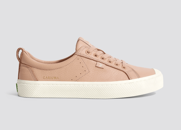 carma shoes OCA Low Beige Pebbled Leather