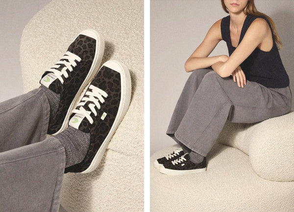 Carma Shoes OCA Low Black Jaguar Print