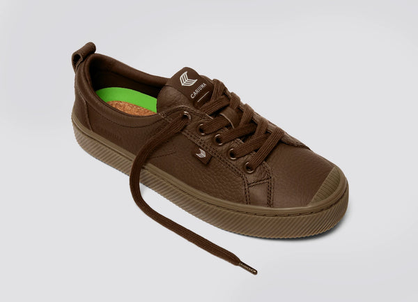 Carma Shoes OCA Low Brown Gum Pebbled Leather