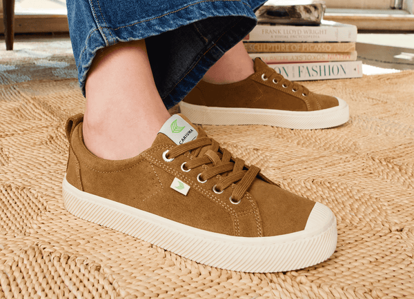 Carma Shoes OCA Low Camel Suede