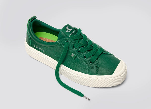Carma Shoes OCA Low Green Pebbled Leather