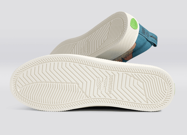 Carma Shoes OCA Low Hokusai Peonies & Canary Canvas