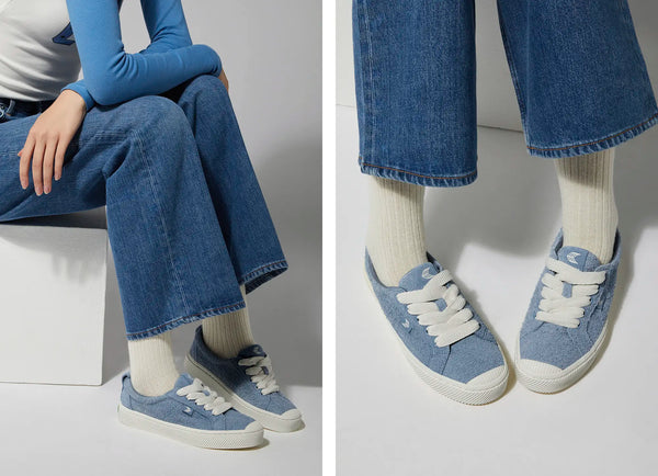 Carma Shoes OCA Low Light Blue Hairy Suede