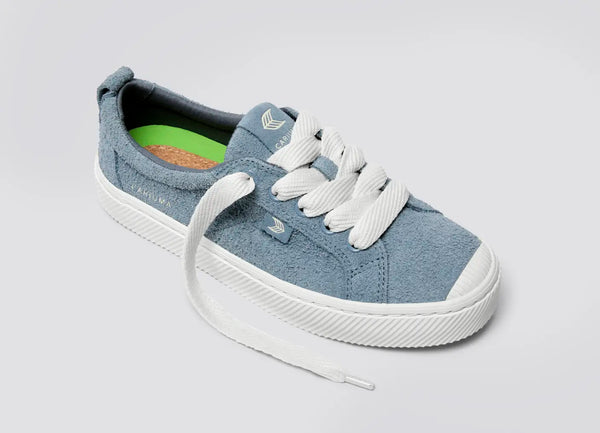 Carma Shoes OCA Low Light Blue Hairy Suede