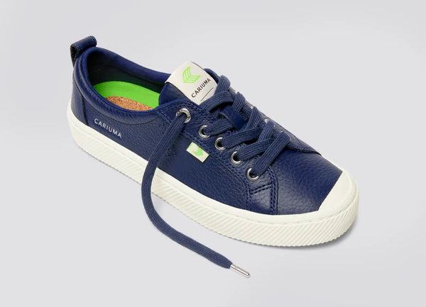 Carma Shoes OCA Low Marine Blue Pebbled Leather