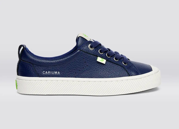 carma shoes OCA Low Marine Blue Pebbled Leather