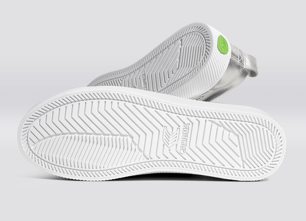 Carma Shoes OCA Low Metallic Silver Leather